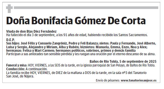 Doña Bonifacia Gómez De Corta
