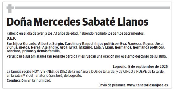 Doña Mercedes Sabaté Llanos