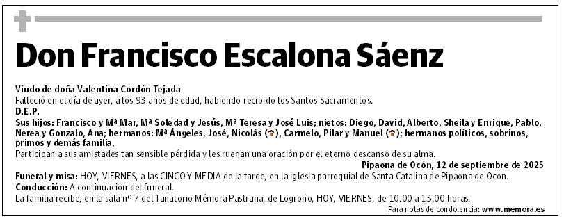Don Francisco Escalona Sáenz
