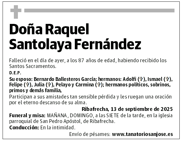 Doña Raquel Santolaya Fernández