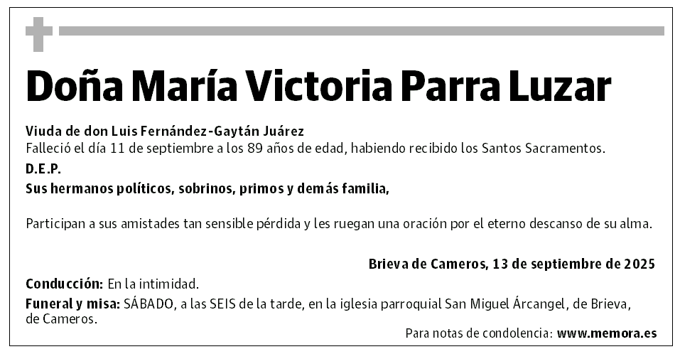Doña María Victoria Parra Luzar