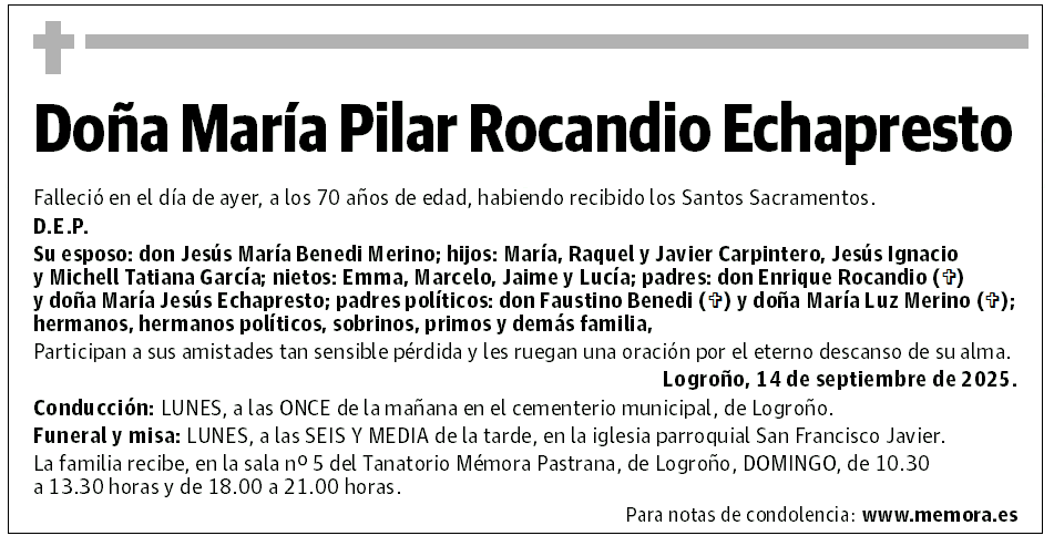 Doña María Pilar Rocandio Echapresto