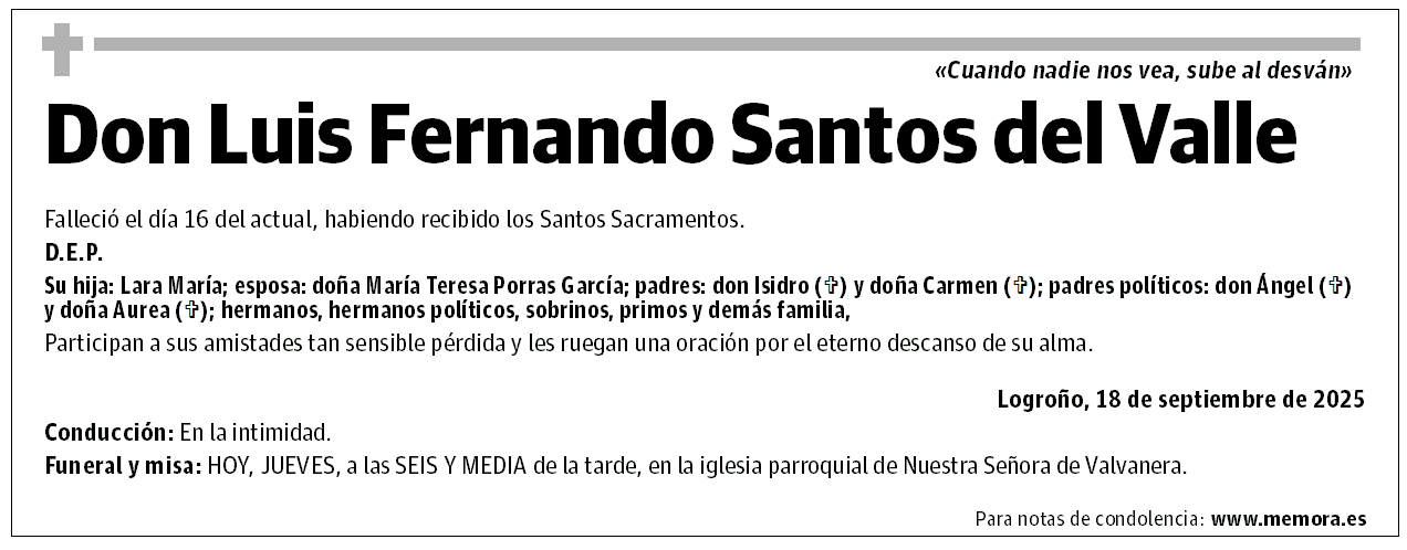 Don Luis Fernando Santos del Valle