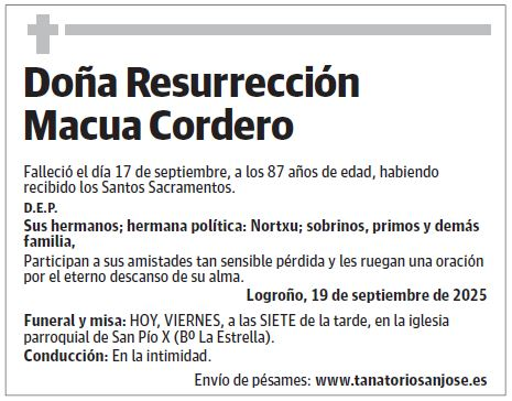 Doña Resurrección Macua Cordero
