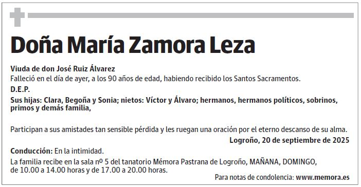 Doña María Zamora Leza