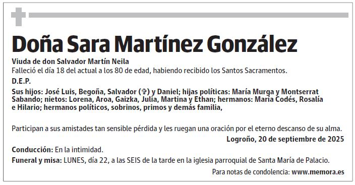 Doña Sara Martínez González