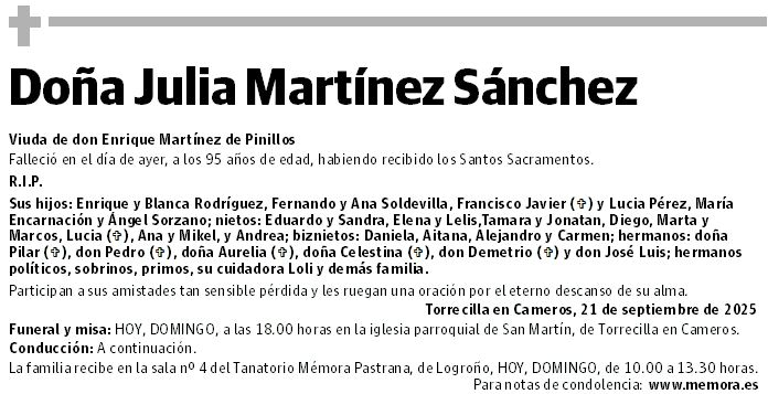 Doña Julia Martínez Sánchez