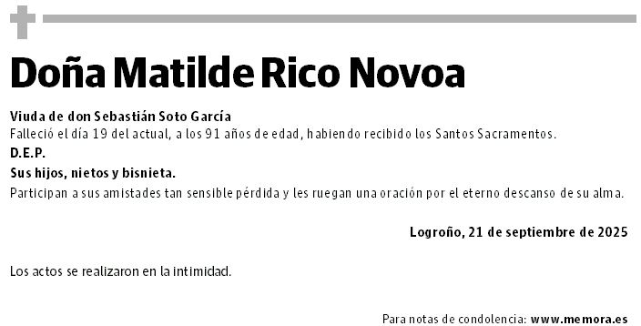 Doña Matilde Rico Novoa