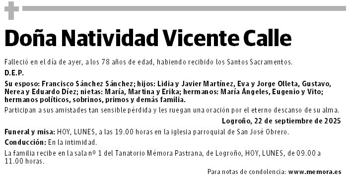 Doña Natividad Vicente Calle