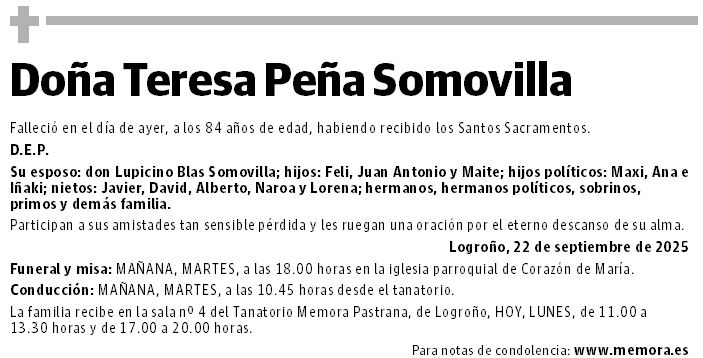 Doña Teresa Peña Somovilla
