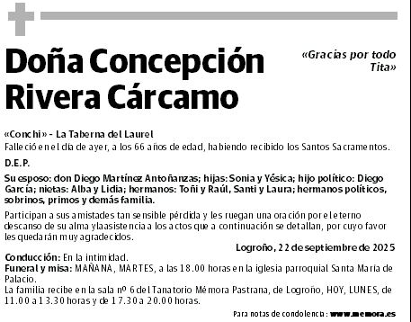 Doña Concepción Rivera Cárcamo