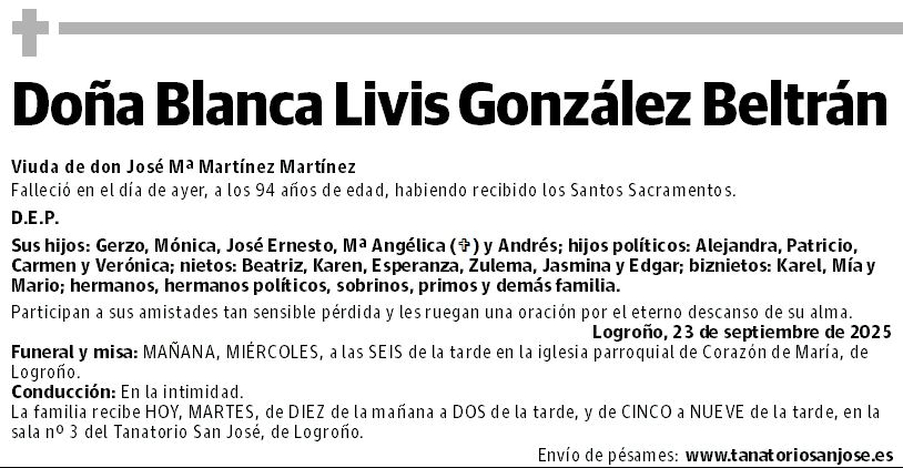 Doña Blanca Livis González Beltrán