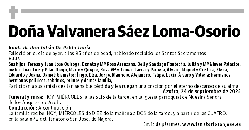 Doña Valvanera Sáez Loma-Osorio