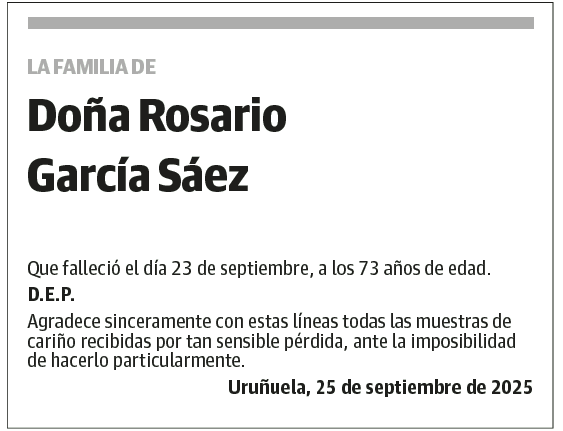 Doña Rosario García Sáez