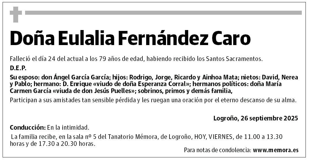 Doña Eulalia Fernández Caro