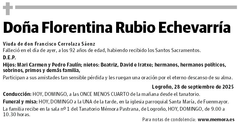 Doña Florentina Rubio Echevarría