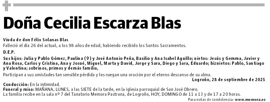 Doña Cecilia Escarza Blas