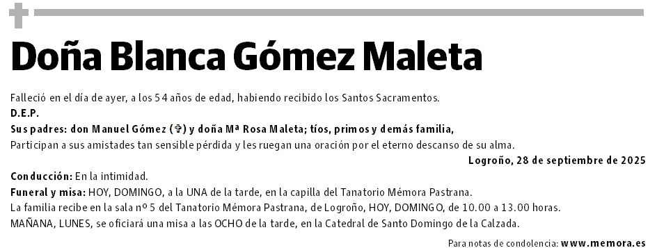 Doña Blanca Gómez Maleta