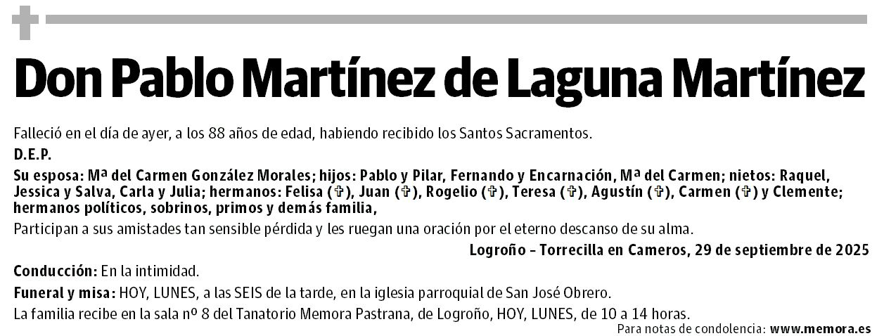 Don Pablo Martínez de Laguna Martínez