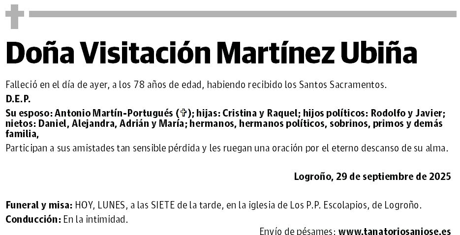 Doña Visitación Martínez Ubiña