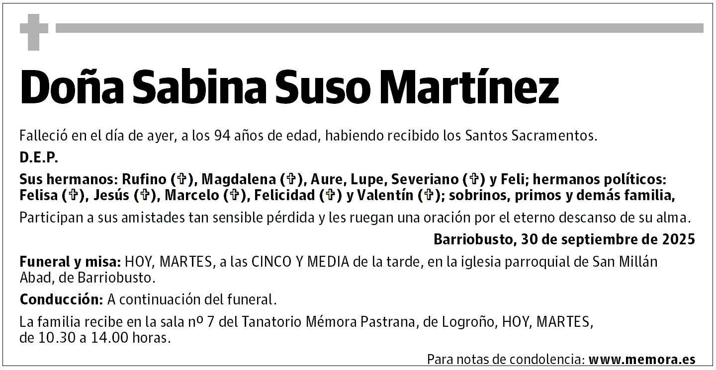 Doña Sabina Suso Martínez