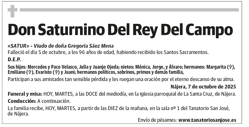Don Saturnino Del Rey Del Campo