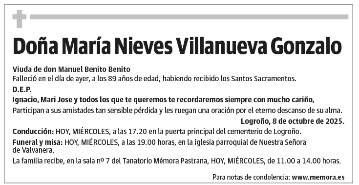 Doña María Nieves Villanueva Gonzalo
