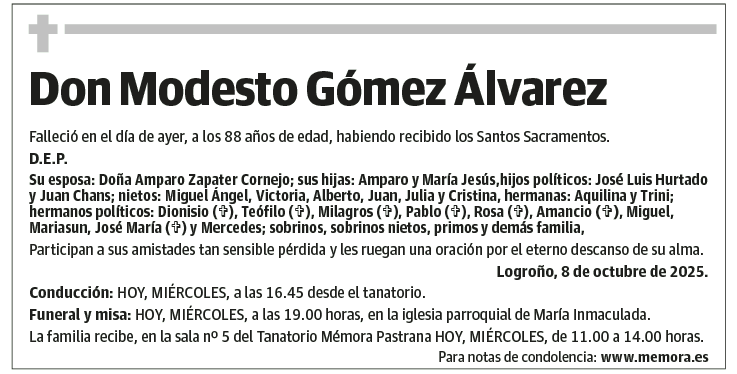 Don Modesto Gómez Álvarez
