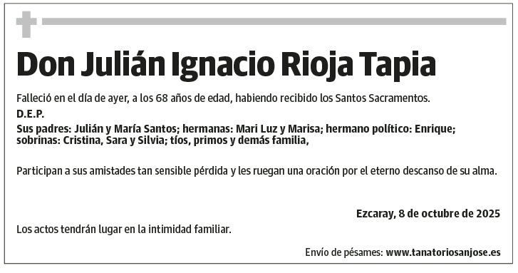 Don Julián Ignacio Rioja Tapia