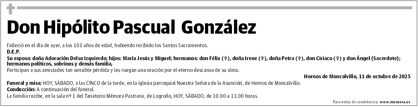 Don Hipólito Pascual  González