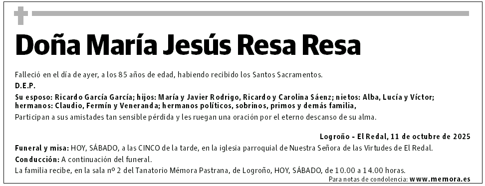 Doña María Jesús Resa Resa