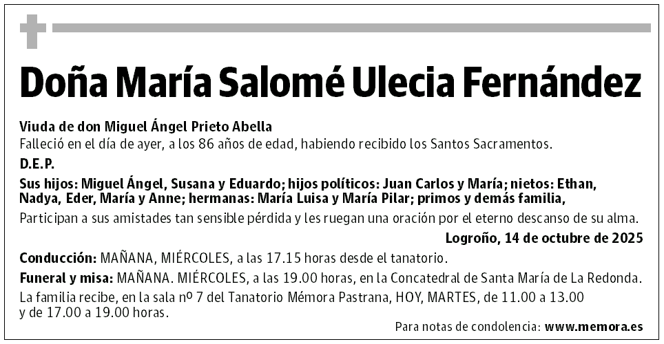 Doña María Salomé Ulecia Fernández