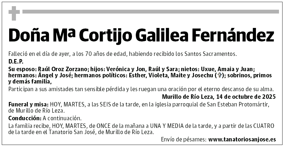 Doña Mª Cortijo Galilea Fernández