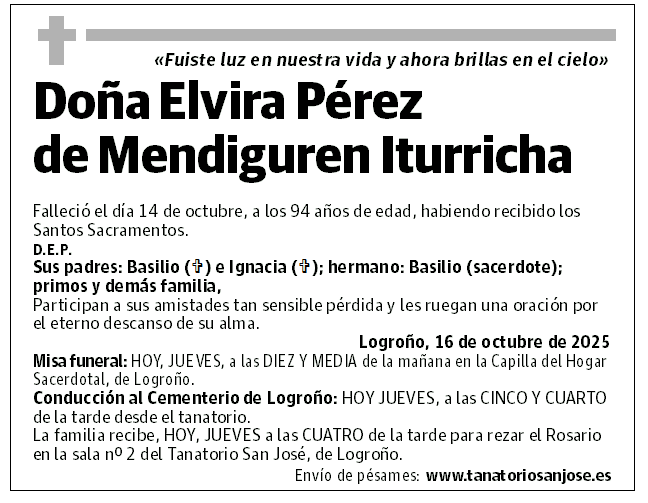 Doña Elvira Pérez de Mendiguren Iturricha