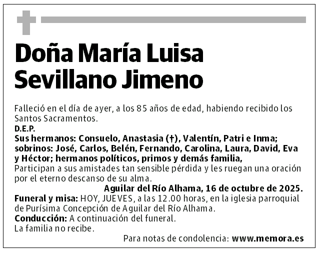 Doña María Luisa Sevillano Jimeno