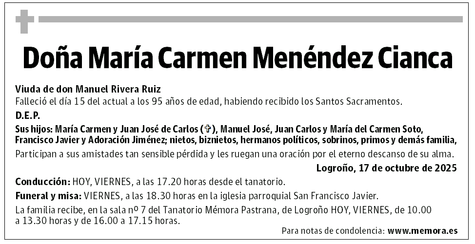 Doña María Carmen Menéndez Cianca