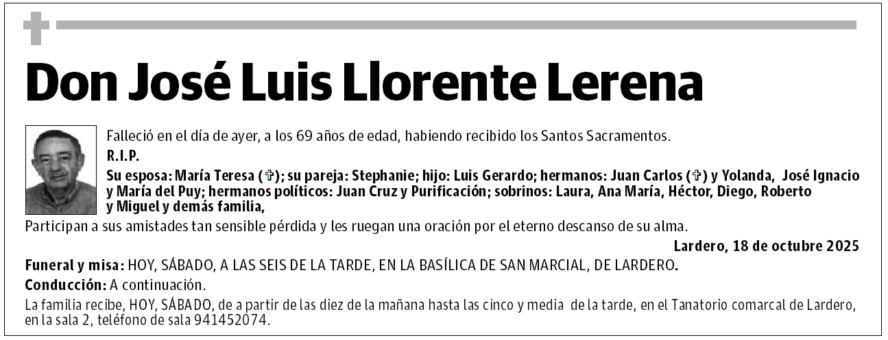 Don José Luis Llorente Lerena