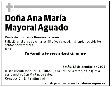 Doña Ana María Mayoral Aguado
