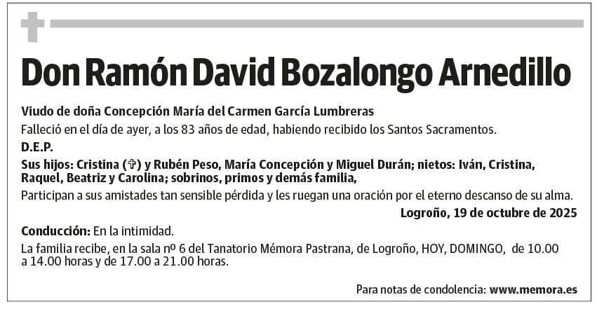 Don Ramón David Bozalongo Arnedillo