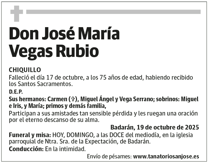 Don José María Vegas Rubio