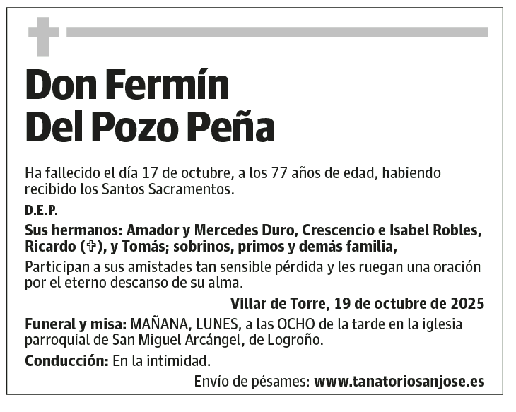 Don Fermín Del Pozo Peña