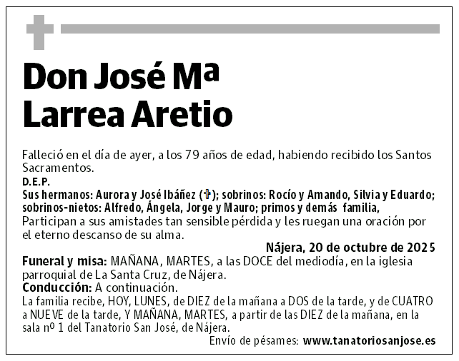 Don José Mª Larrea Aretio