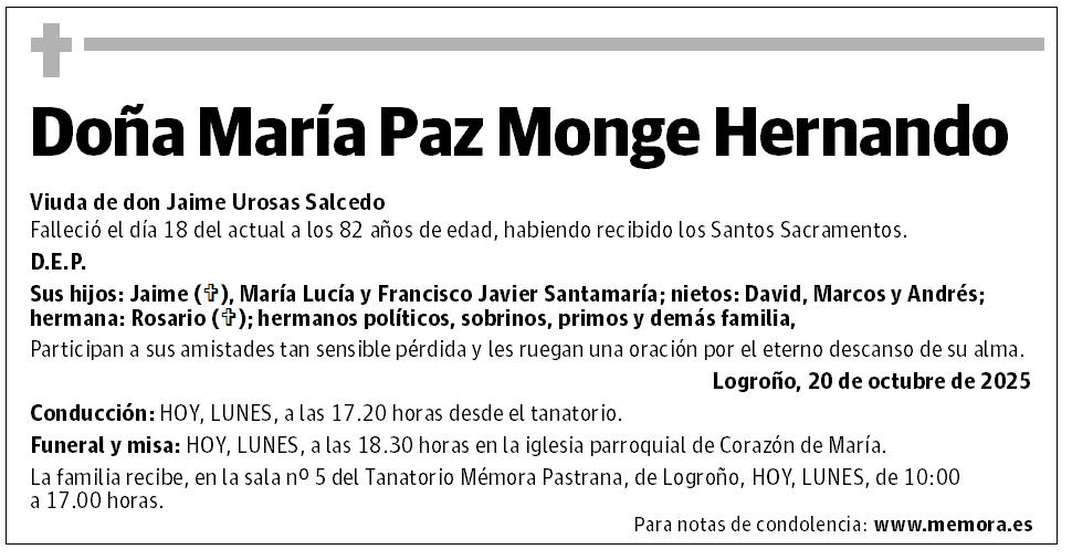 Doña María Paz Monge Hernando