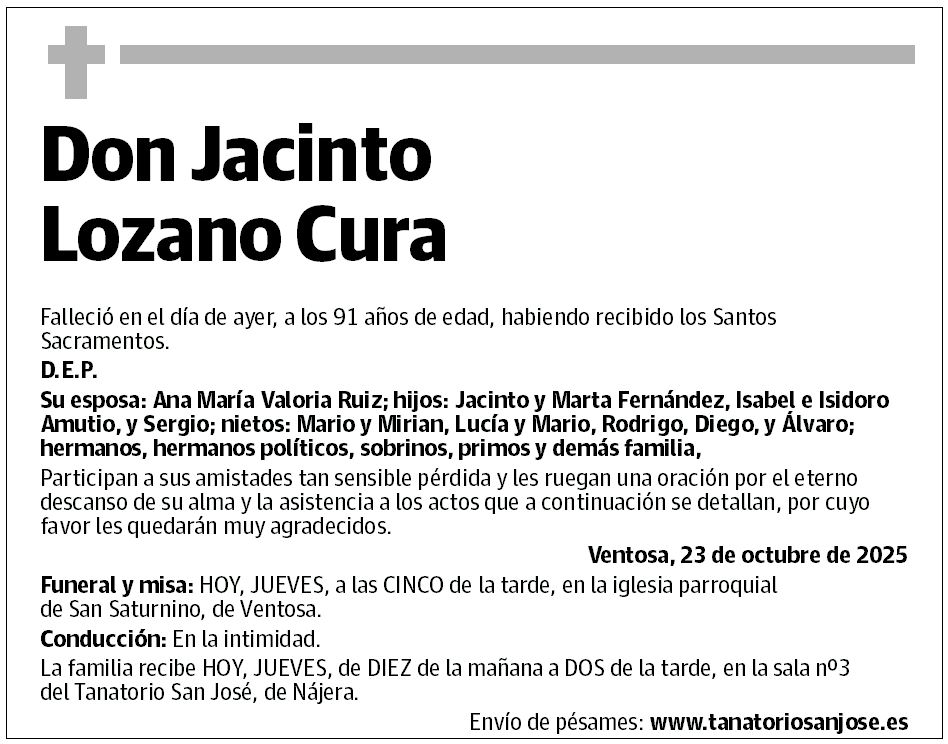 Don Jacinto Lozano Cura