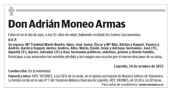 Don Adrián Moneo Armas