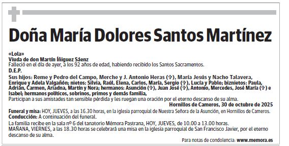 Doña María Dolores Santos Martínez