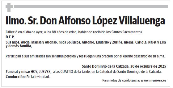 Ilmo. Sr. Don Alfonso López Villaluenga