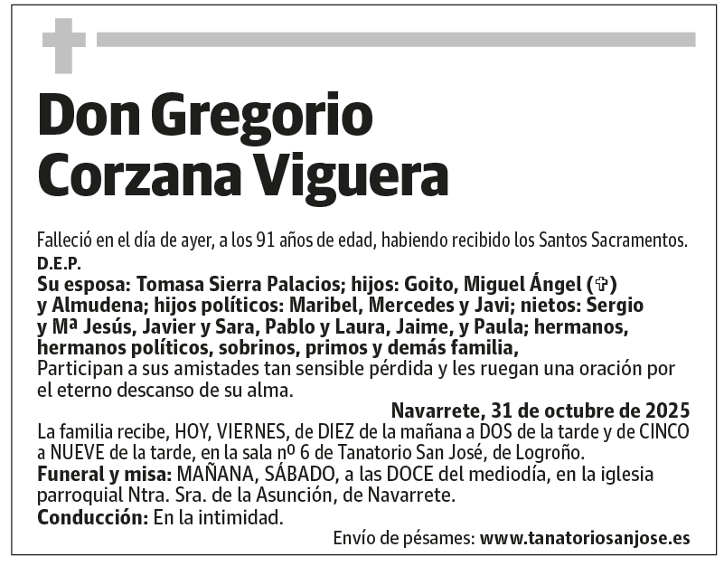 Don Gregorio Corzana Viguera