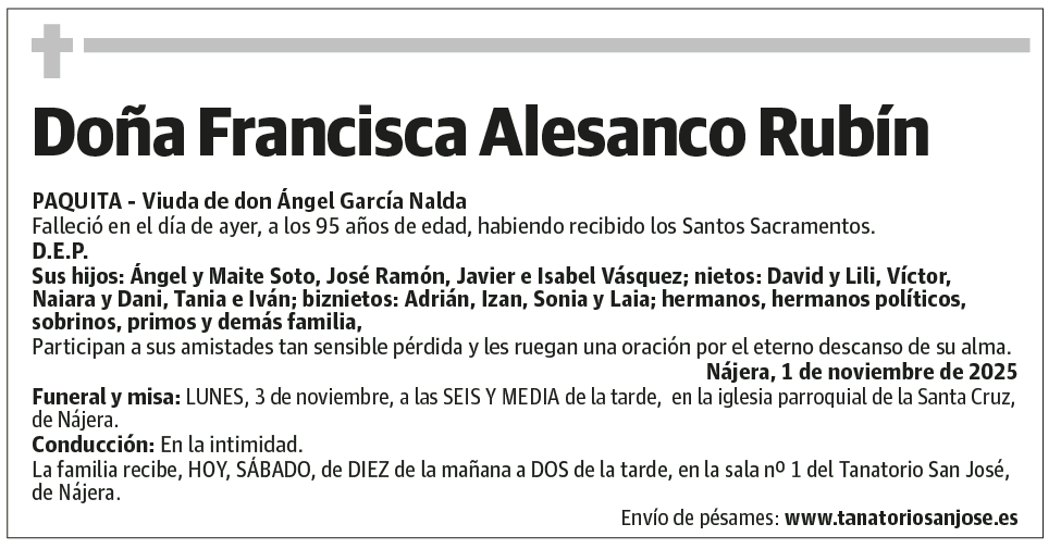 Doña Francisca Alesanco Rubín