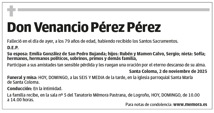 Don Venancio Pérez Pérez